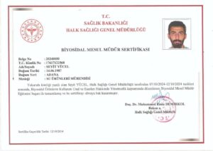 Mesul Müdür Biyosidal Belgesi